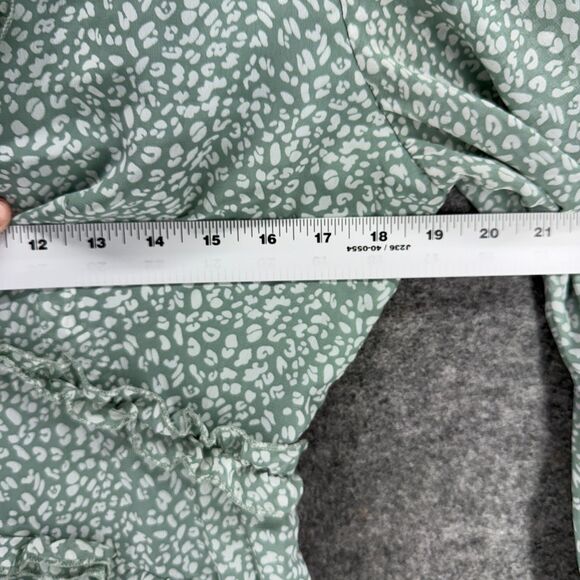 Unbranded Dress Women M Medium Gray Animal Print Shift Short V-Neck Long Sleeve - Picture 3 of 5